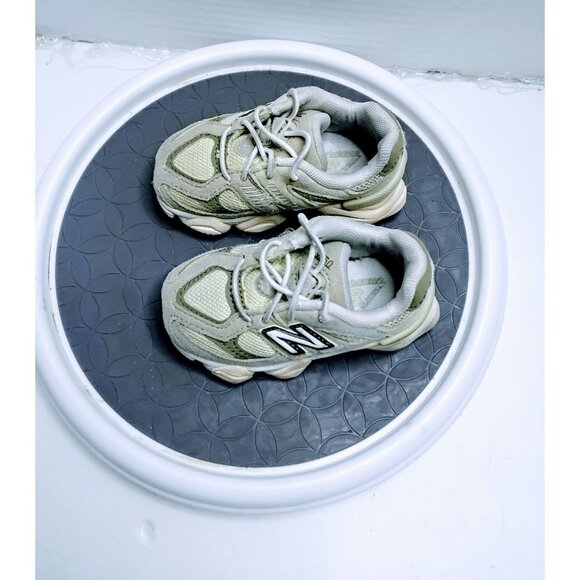 New Balance Kids 6M IV990GL Shoes Grey/Green Mesh/Suede - Picture 7 of 7